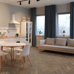 Coffee Oak Herringbone flooring