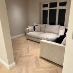 Desert oak herringbone in livingroom