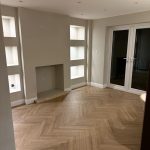Desert oak herringbone open space