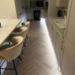 Desert oak herringbone with under cupboard lights