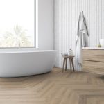 Greige Oak Herringbone flooring for your bathroom