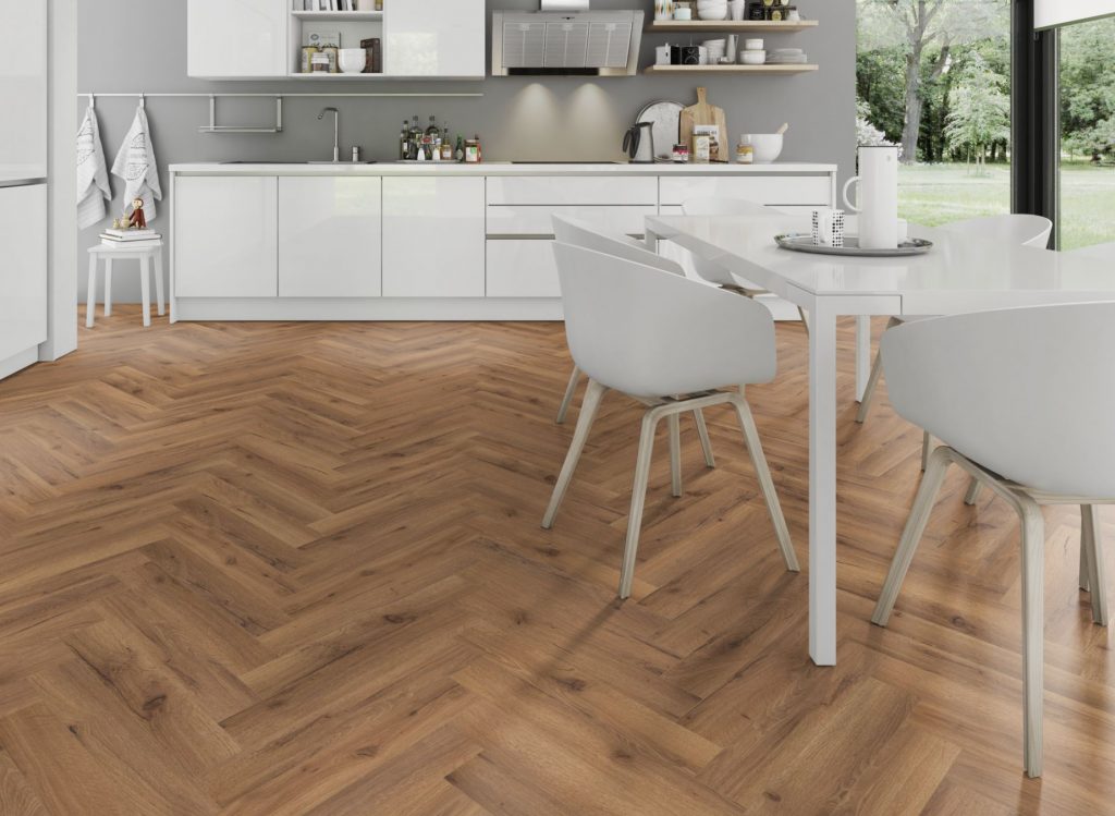 Oak Robust Fumed Herringbone flooring for your kitchen