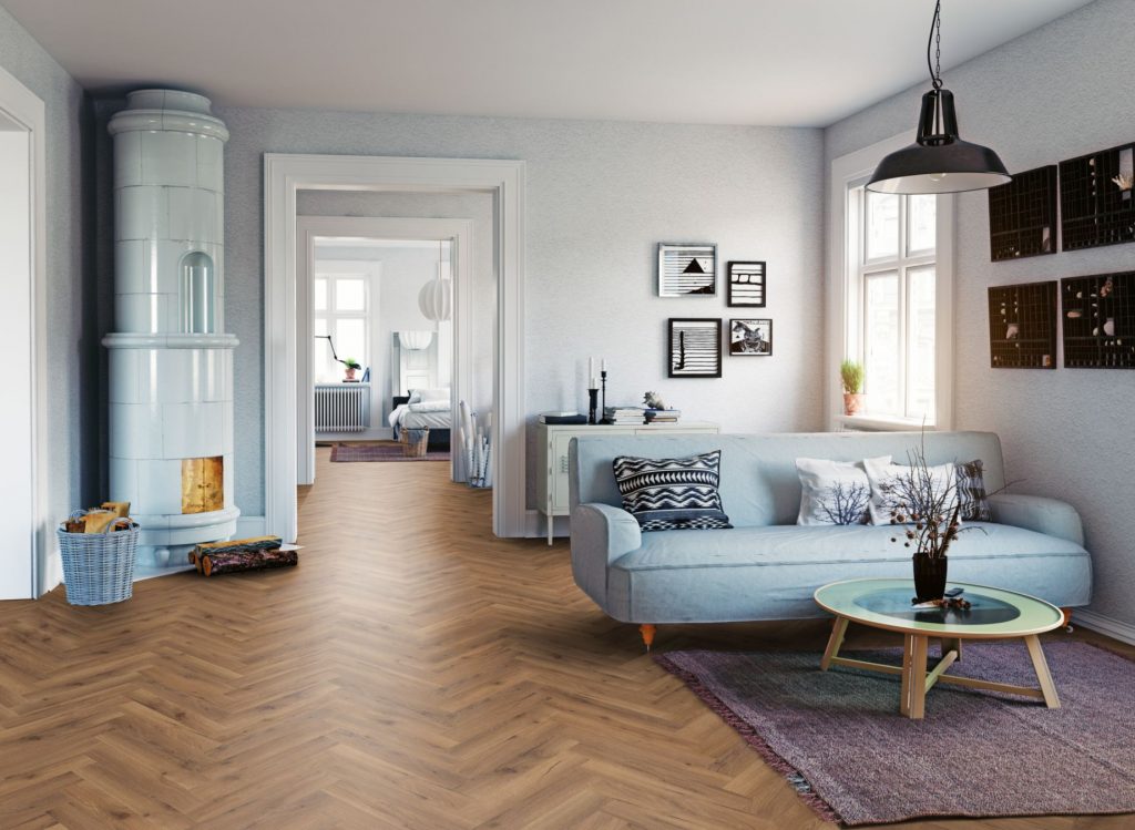 Oak Robust Fumed Herringbone flooring for your living room