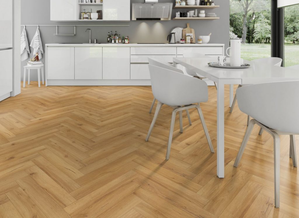 Oak Robust Natural Herringbone flooring in your kitchen