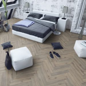 Volcanic Oak Herringbone flooring for your bedroom