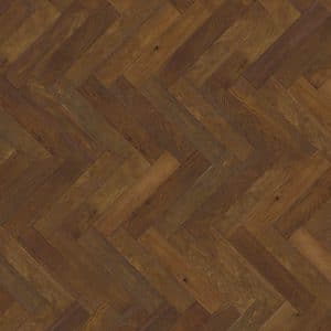 Oak Double Smoked Herringbone flooring close up