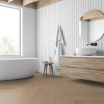 Sahara Oak Herringbone flooring for your bathroom