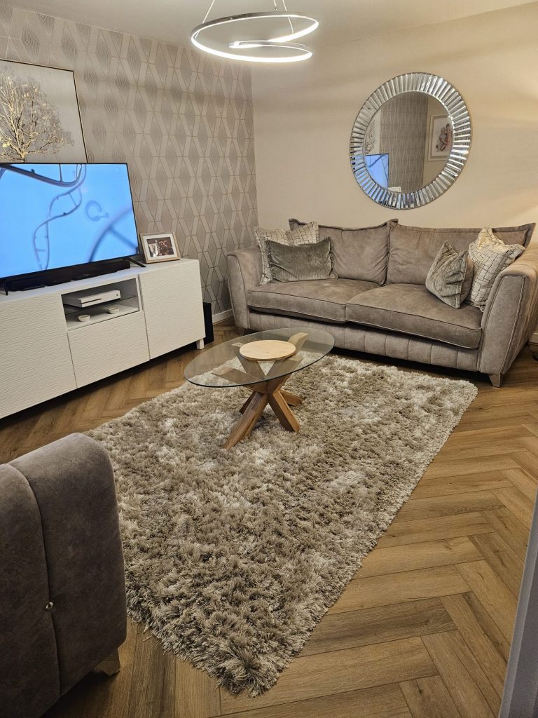 Barley Herringbone SPC in livingroom