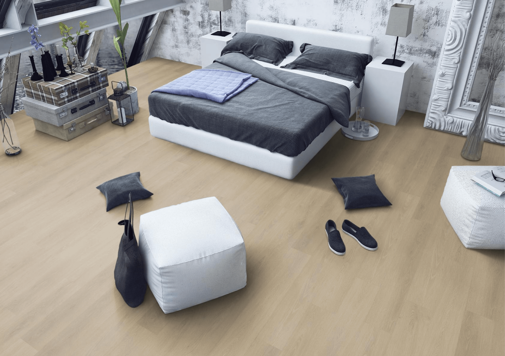 SPC-LO Linen Oak flooring for bedroom
